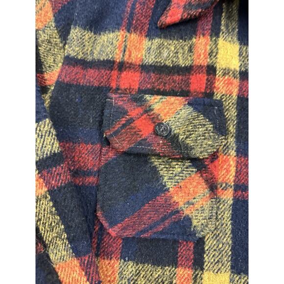 Vintage 1960s Kentfield Woodsman Wool Mackinaw Men's Medium Brown Red‎ Plaid - Picture 10 of 10